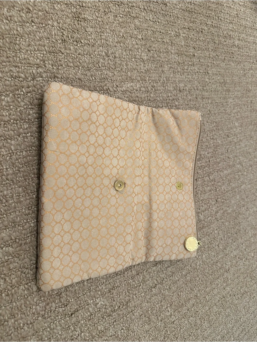 Bulgari Beige & Gold Patterned Cosmetic Pouch